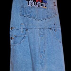 Blue Denim Overalls with Cartoon Characters
